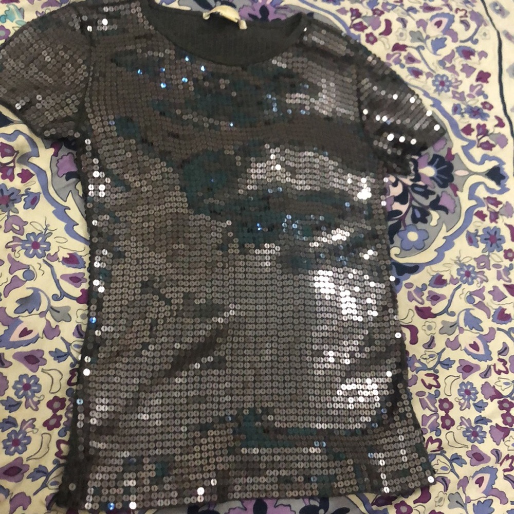 Michael kors gray sequin t-shirt